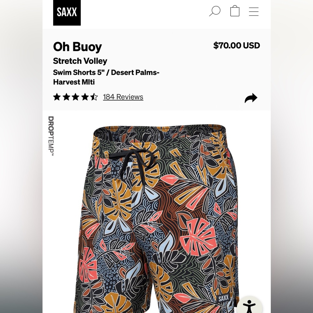 Oh Buoy
Stretch Volley
Swim Shorts 5" / Desert Palms-Harvest Mlti